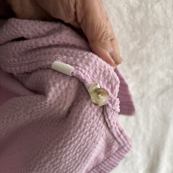 Vtg L.L. Bean Corduroy Button Up Shirt Sz M Shacket Top Pink 3/4 Sleeves - Picture 7 of 8